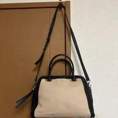 kate spade 2way レザー ハンドバッグ ベージュ　ブラック