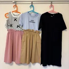 カジュアルワンピース3点+Tシャツ　4点セット　140