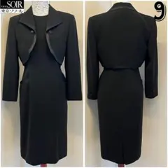 東京ソワール　喪服　ブラックフォーマル　ワンピーススーツ　セット　ブラック　9号