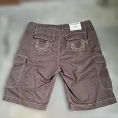 【TRUE RELIGION】新品未使用 W36 ブラウン ハーフパンツ 2026年最新】TRUE RELIGION カラー：ブラウン系 メンズ ショートパンツ