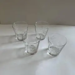 ガラスコップ4個セットと陶器ボウル・皿セット