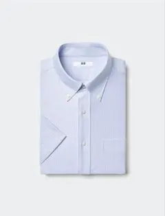 UNIQLO水色 ストライプ 半袖シャツ