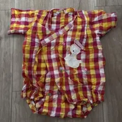 familiar チェック柄ロンパース 70