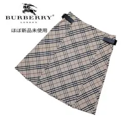 【極美品】バーバリーロンドン プリーツススカート ノバチェック ベルト 42