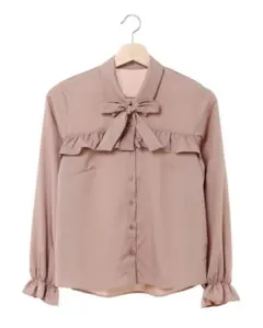 INGNI フリルボウタイブラウス　モカ　量産型　フレンチガーリー