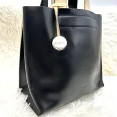 FURLA フルラ トートバッグ ハンドバッグ レザー 白×黒 バイカラーのサムネイル