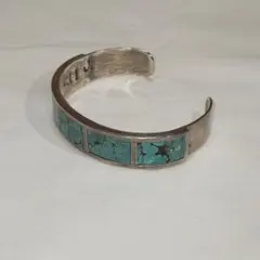 VINTAGE インディアン ジュエリー ズニ族 スターリング シルバーバングル