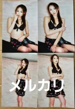 横須賀まりこ 生写真4枚セット②レースクイーン ハガキサイズ 水着