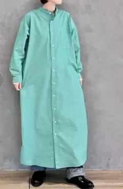 パラスパレス 60/- ローン ボトル襟 ワンピース サックス - メルカリ