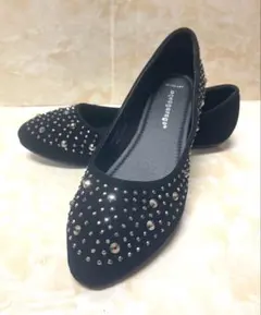 aquagarage フラットシューズ ブラック 36