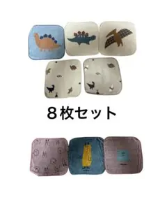 恐竜　キャラクター　タオル　ハンカチセット　8枚　幼稚園　保育園