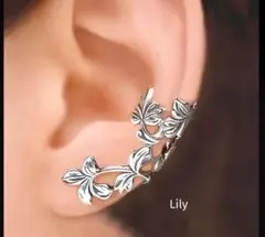 ✨ ヴィンテージ レトロ シルバー リーフ イヤーカフ エレガント