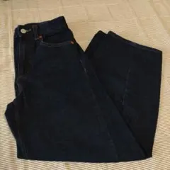 GU バレルレッグジーンズ ネイビー