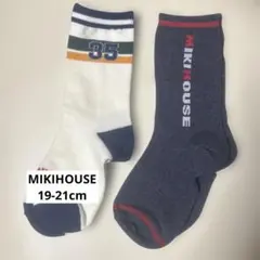 MIKIHOUSE ミキハウス キッズ 靴下 19-21 2足セット 白 青