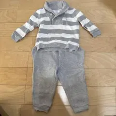 Ralph Lauren グレーとホワイトのストライプセット 95cm未満