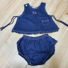 ELLE デニム タンクトップとオムツカバーセット　80cm