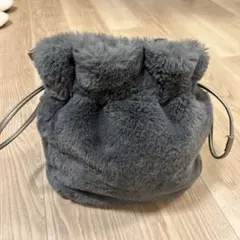 ノーリーズ 巾着型 ファーショルダーバッグ