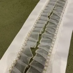 重ね衿　パール　金縁レース　成人式　振袖　卒業式　袴　伊達襟　重ね襟　襟飾り