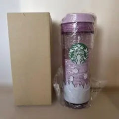 Starbucks 紫色 スライド式タンブラー　シマエナガ