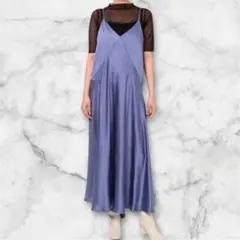 MERCURYDUOマーキュリーデュオ新品半額以下！サテンロングワンピースブルー