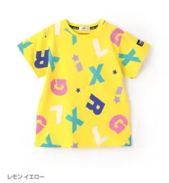 新品未使用 90cm エックスガールステージズ カラフルロゴ総柄半袖ワンピース