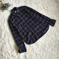 【BACK NUMBER】シャツ/L/チェック/総柄/グリーン/ネイビー/長袖