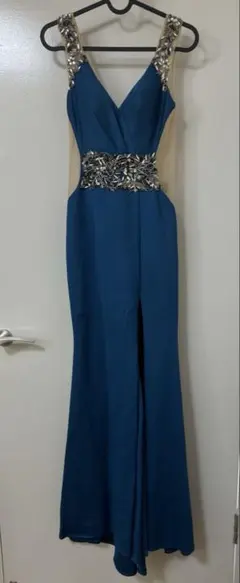 angelR エンジェルアール　青　ロングドレス　スリット　S