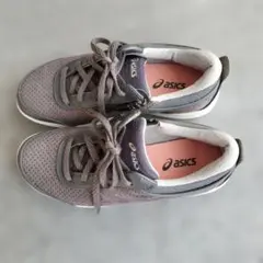 【美品】アシックス ウォーキングシューズ スニーカー サイドジップ 軽量 グレー