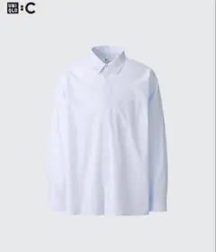 UNIQLO C ブロードオーバーサイズシャツ/ストライプ ブルー Lサイズ