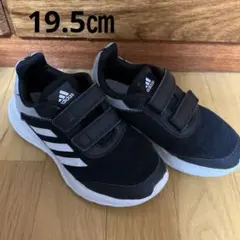 adidas スニーカー　19.5 キッズスニーカー　アディダス 軽量　黒　上靴