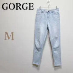 ゴージ 薄色スキニーデニムパンツ 細身 美脚 Mサイズのサムネイル