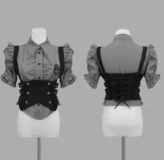 DimMoire学園ブラウス+ジレset Gray&Black