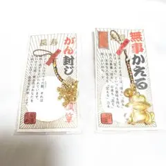 開運　根付けストラップ　癌封じ　無事かえる　まとめ売り