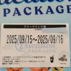 ディズニー　バケパ　フリードリンク券　1枚