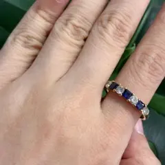 K18 サファイア ダイヤモンド リング #18