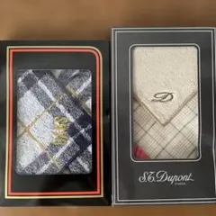 【未使用】DAKS S.T.Dupont タオルハンカチ 2枚セット 箱付のサムネイル