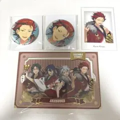 あんさんぶるスターズ 鬼龍紅郎 缶バッジ カード 4点セット