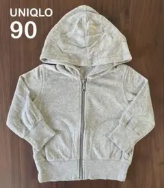 【美品】UNIQLO ユニクロ ベビー90cm フード付パーカー