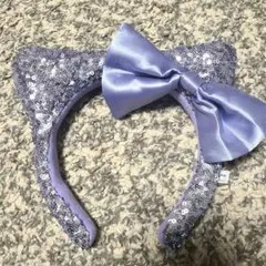 【値下げ】猫耳カチューシャ 紫色 スパンコール