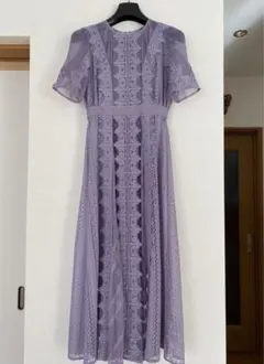 スナイデル ラベンダー レースプリーツフレアワンピース