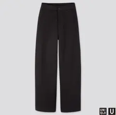 UNIQLO ワイドフィットカーブジャージーパンツ BLACK L