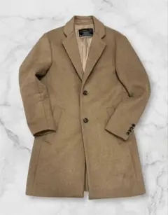 美品　EDIFICE チェスターコート ベージュ　エディフィス　ballis M SUPER 140's ウール / カシミヤ チェスターコート（チェスター