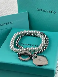 極美品 Tiffany & Co. シルバー925 パール ブレスレット