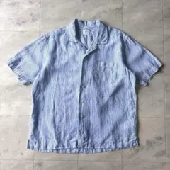 00s vintage】リネン×レーヨン レーヨンシャツ ギャバジャン 50s