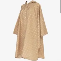 【リーベン】傘屋さんが作った レインポンチョ 水玉ベージュ