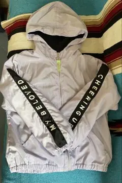 good vibes only フード付き薄紫ジャケット　160 裏起毛パープル