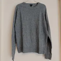 J.Crew グレー クルーネックセーター【M】薄手ニット シンプル カジュアル