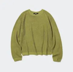 ユニクロ 3Dメッシュクルーネックセーター グリーン Sサイズ