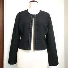 美品✨『RUIRUE BOUTIQUE』ツイード ノーカラー ジャケット L