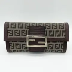 2603-209｜フェンディ 長財布 ブラウン ズッカ